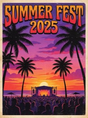 3:4 festival poster with real text